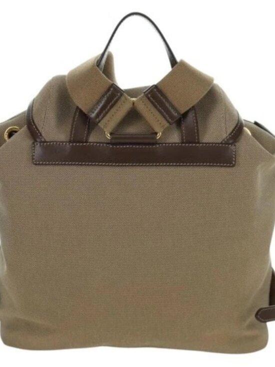 PRADA Backpack Canvas Beige Gold Auth 168350V main image 9